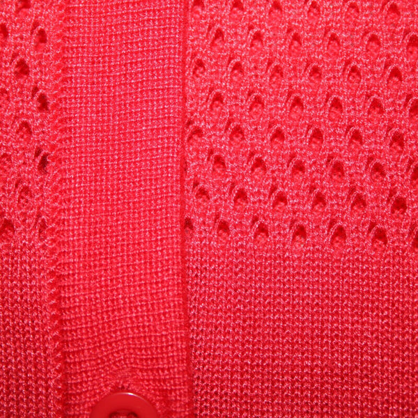 Joseph A NEW $68 Sz S Strawberry Pink Button Up Sheer Eyelet 100% Rayon Cardigan