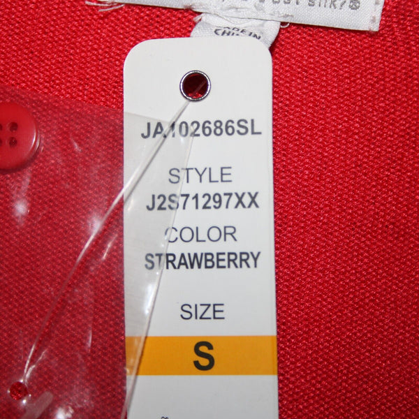 Joseph A NEW $68 Sz S Strawberry Pink Button Up Sheer Eyelet 100% Rayon Cardigan
