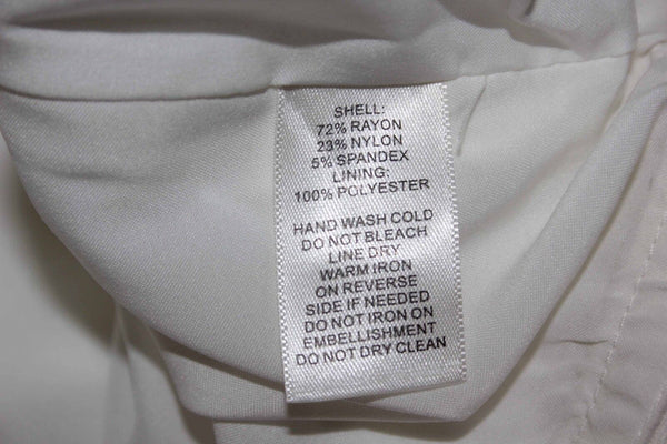 White House Black NEW $148 Sz 2 Cream Gold Stud Pencil Rayon Blend Skirt