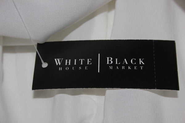 White House Black NEW $148 Sz 2 Cream Gold Stud Pencil Rayon Blend Skirt