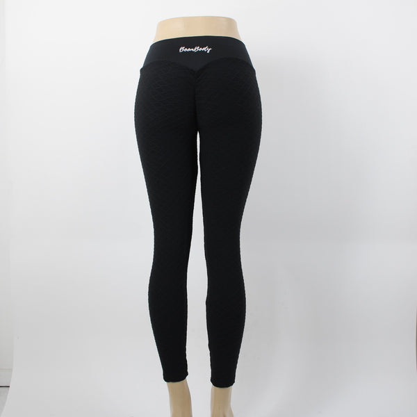 Boom Booty Sz L x 26 Black Elastic Waist Polyester Spandex Active Wear Pant