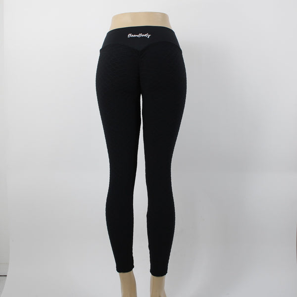 Boom Booty Sz L x 26 Black Elastic Waist Polyester Spandex Active Wear Pant