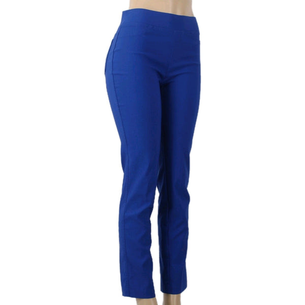 Joseph Ribkoff Pant Sz 6 x 29 Blue Pull On Elastic Waist Straight Leg Ankle Pant