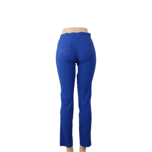 Joseph Ribkoff Pant Sz 6 x 29 Blue Pull On Elastic Waist Straight Leg Ankle Pant
