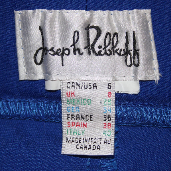 Joseph Ribkoff Pant Sz 6 x 29 Blue Pull On Elastic Waist Straight Leg Ankle Pant