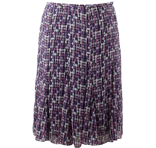 Style Co Sz 16 Purple Multi Polka Dot Sheer Lined Godet Poly Midi Skirt