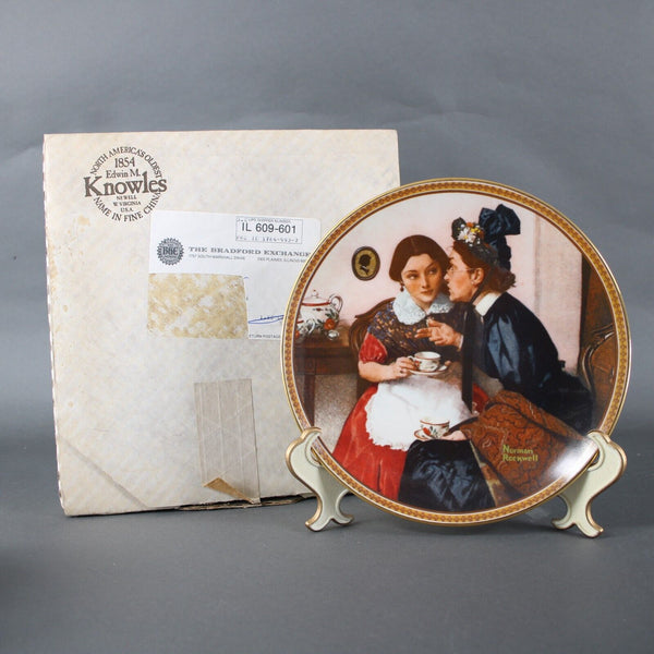 Edwin M Knowles 1854 Gossiping In The Alcove By Norman Rockwell #14926F Plate