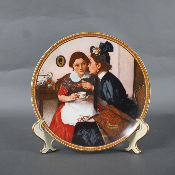 Edwin M Knowles 1854 Gossiping In The Alcove By Norman Rockwell #14926F Plate