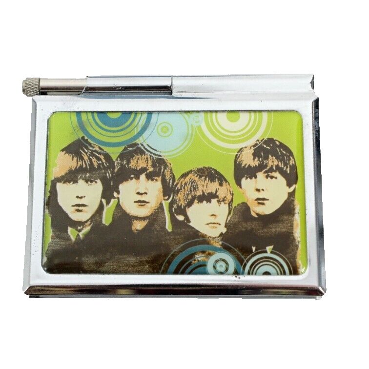 The Beatles 3.5 x 2.5 Silver Green Multi Photo Notepad with Pen