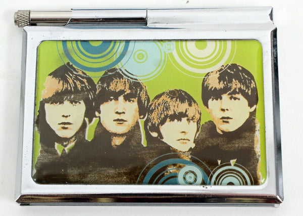 The Beatles 3.5 x 2.5 Silver Green Multi Photo Notepad with Pen
