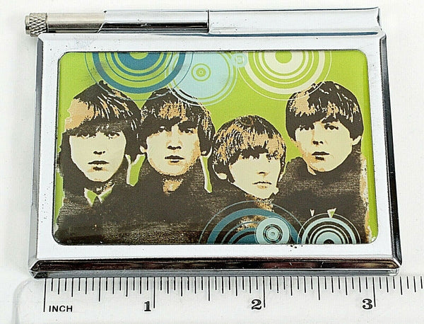 The Beatles 3.5 x 2.5 Silver Green Multi Photo Notepad with Pen