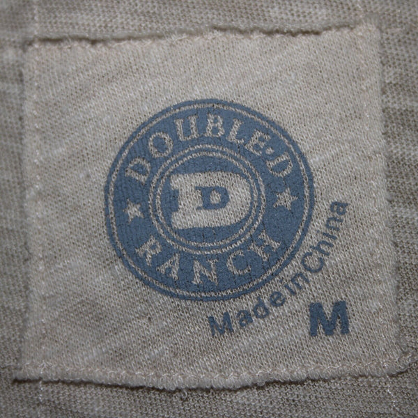 Double D Ranch Sz M Tan Ruffled Embroidered No Fabric Label Top