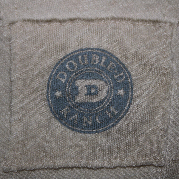 Double D Ranch Sz M Tan Ruffled Embroidered No Fabric Label Top