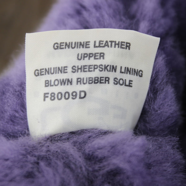 Ugg Boots Sz 8 Purple Calf High Genuine Sheepskin Lined Rubber Sole Boots