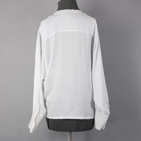 Maje Top Sz 1 White Long Sleeve V Neck With Ties 100% Polyester Top
