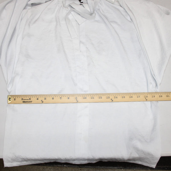 Maje Top Sz 1 White Long Sleeve V Neck With Ties 100% Polyester Top