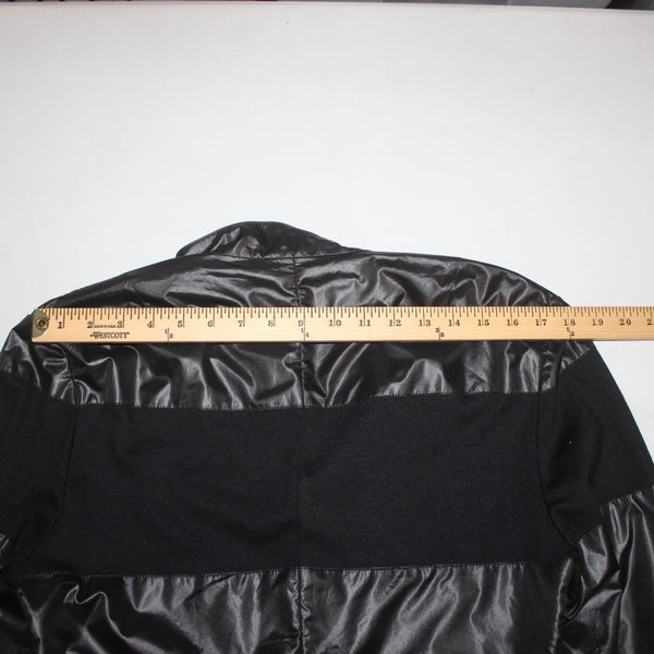 Emporio Armani Jacket Sz L Black Striped Mixed Media Jacket