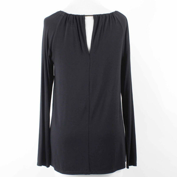 Ella Moss NEW $79 Sz XS Black Modal Spandex Silk Metallic Knit Top