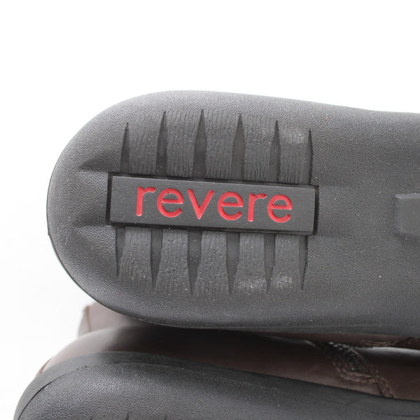 Revere Booties Toronto Sz 42 Chocolate Brown Zipper Leather Rubber Ankle