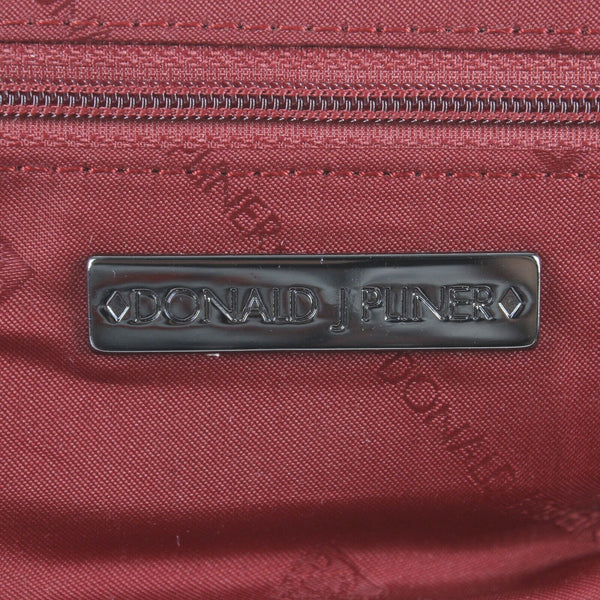 Donald J Pliner 5 x 12 Black Red Multi Satin Chain Frame Clutch Purse