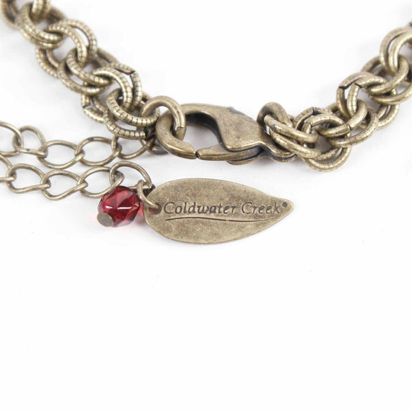 Coldwater Creek Sz 19 in Red Purple Multi Faux Crystal Cluster Necklace