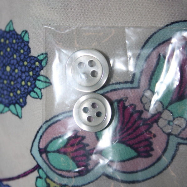 Talbots NEW $60 Sz 3X White Purple Multi Color Floral Button 100% Cotton Top