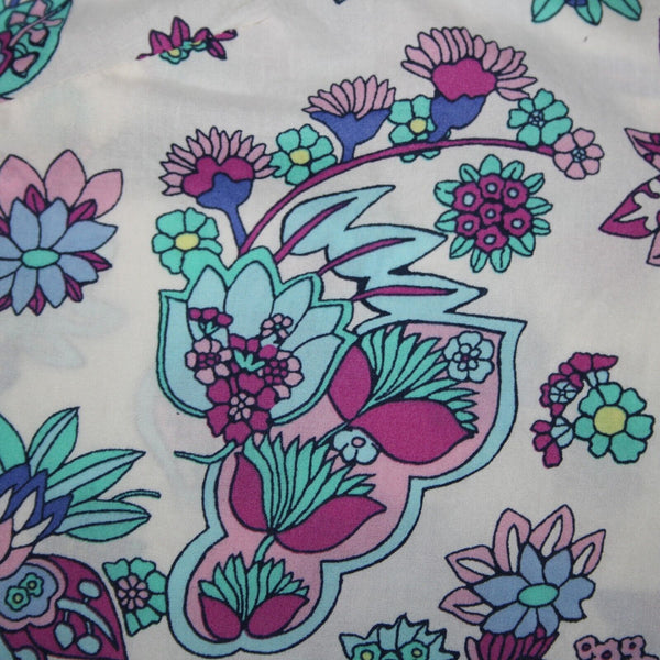 Talbots NEW $60 Sz 3X White Purple Multi Color Floral Button 100% Cotton Top