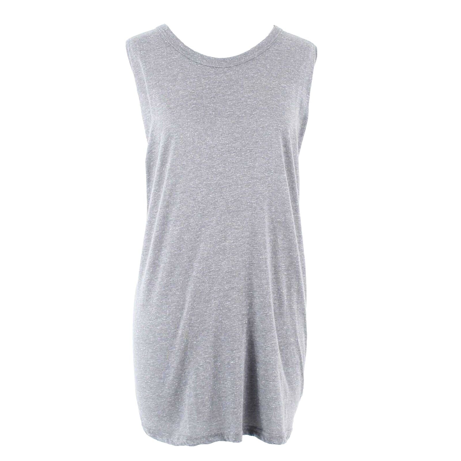 FP Movement Sz L Medium Gray Open Criss Cross Back Polyester Blend Knit Top
