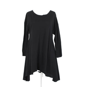 Mark And Estel Sz L Black Asymmetrical Bohemian 100% Cotton Top