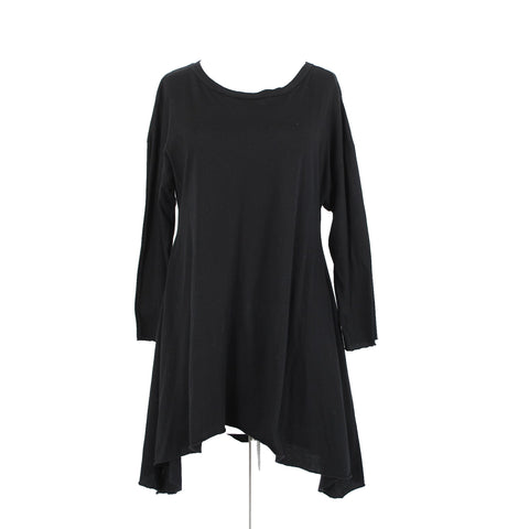 Mark And Estel Sz L Black Asymmetrical Bohemian 100% Cotton Top