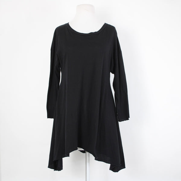Mark And Estel Sz L Black Asymmetrical Bohemian 100% Cotton Top