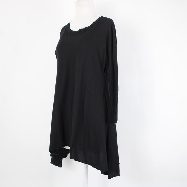Mark And Estel Sz L Black Asymmetrical Bohemian 100% Cotton Top