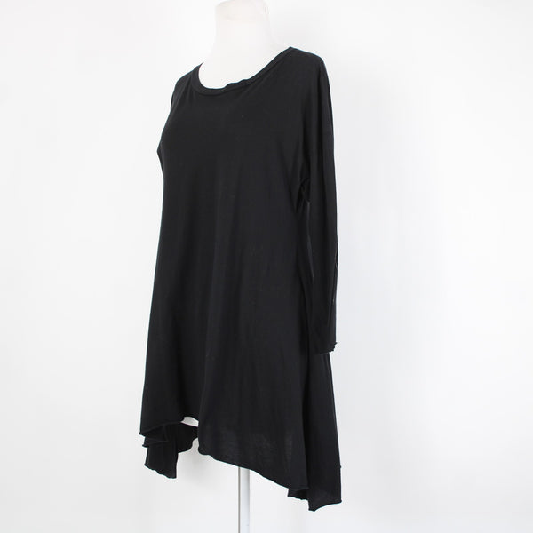 Mark And Estel Sz L Black Asymmetrical Bohemian 100% Cotton Top