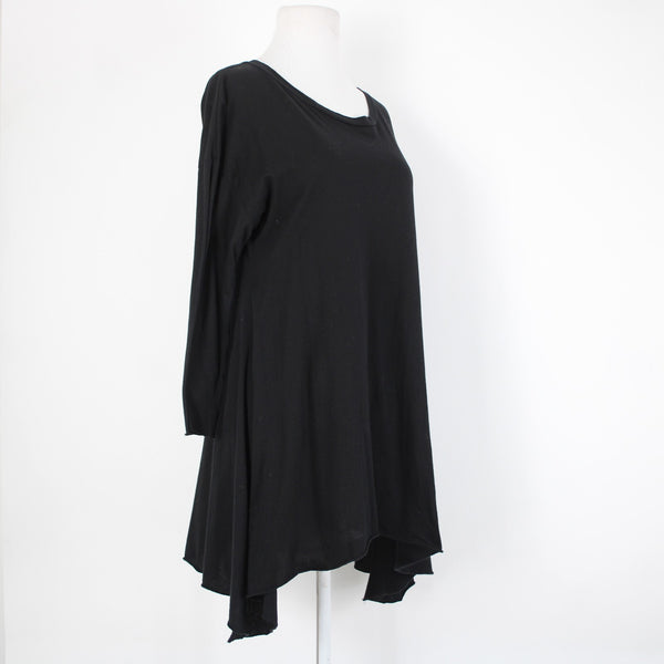 Mark And Estel Sz L Black Asymmetrical Bohemian 100% Cotton Top