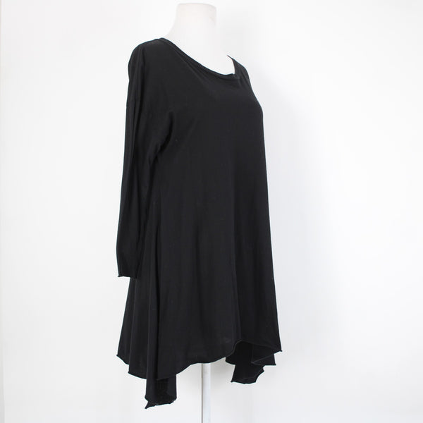 Mark And Estel Sz L Black Asymmetrical Bohemian 100% Cotton Top