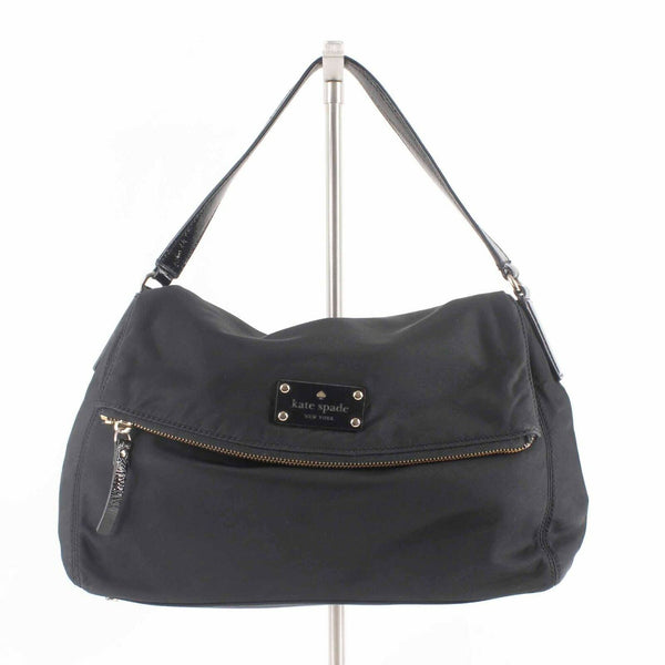 Kate Spade 14 X 9 X 4 Black Gold Inner Pockets Nylon Polyester Shoulder Purse