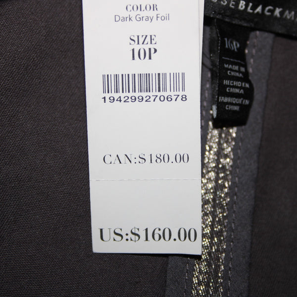 White House Black Market NEW $160 Sz 10p Silver Zipper Cotton Polyester Jacket
