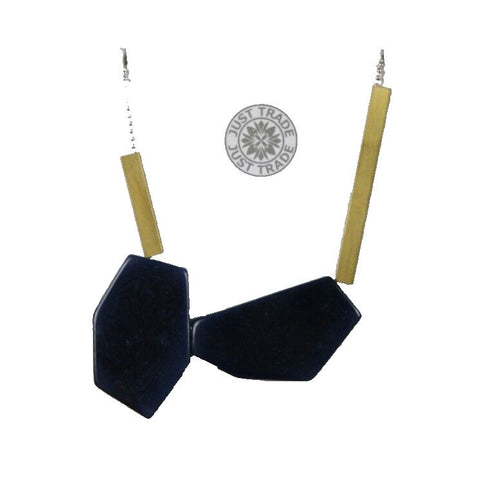 Just Trade NEW Rachel Irregular Double Navy Gold 28" Necklace