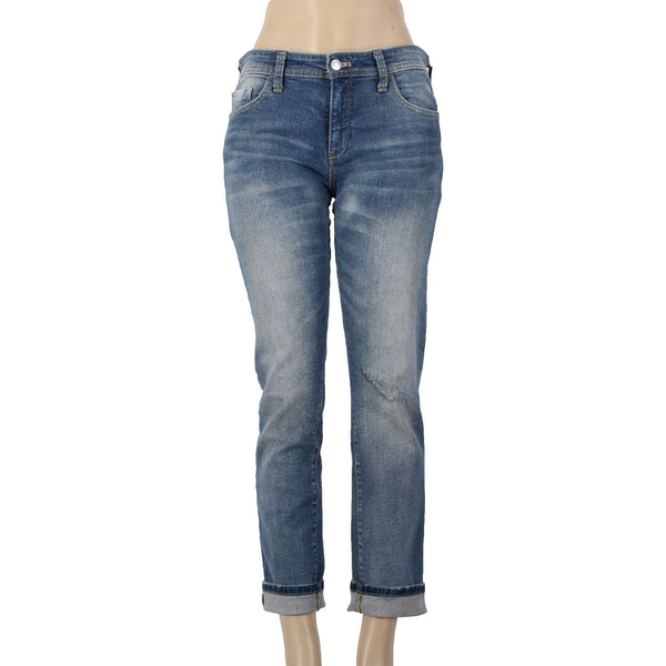 Pilcro Jeans Sz 26 x 30 Blue Denim Roll Up Ankle Pockets Cotton Elastane Jeans