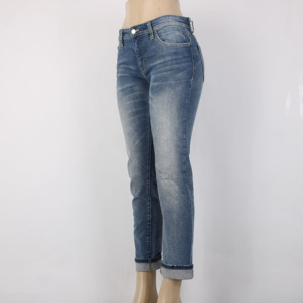 Pilcro Jeans Sz 26 x 30 Blue Denim Roll Up Ankle Pockets Cotton Elastane Jeans