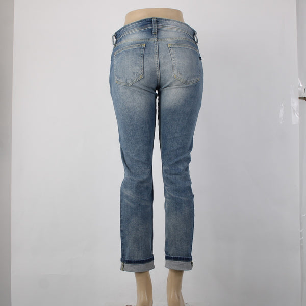 Pilcro Jeans Sz 26 x 30 Blue Denim Roll Up Ankle Pockets Cotton Elastane Jeans