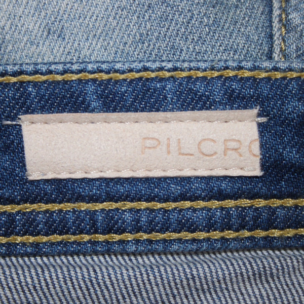 Pilcro Jeans Sz 26 x 30 Blue Denim Roll Up Ankle Pockets Cotton Elastane Jeans