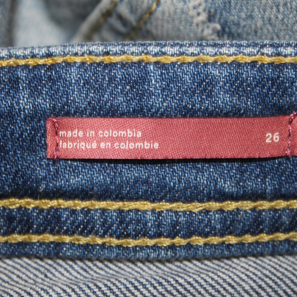 Pilcro Jeans Sz 26 x 30 Blue Denim Roll Up Ankle Pockets Cotton Elastane Jeans