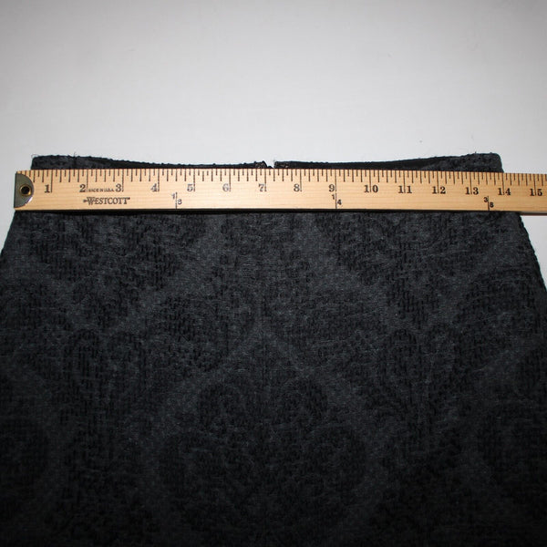 Ann Taylor Sz 6 Black Gray Patterned Inverted Pleat Wool Cotton Nylon Skirt