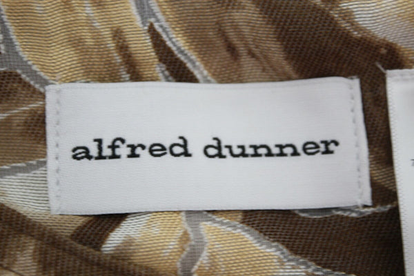 Alfred Dunner NEW $68 Sz 16 Brown Tan Gold Button Pockets Rayon Blend Top