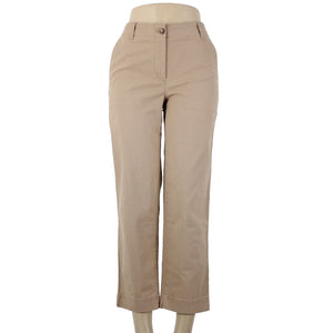 Talbots NEW $90 Sz 2 x 26 Tan Pockets Cotton Spandex Capri Pant