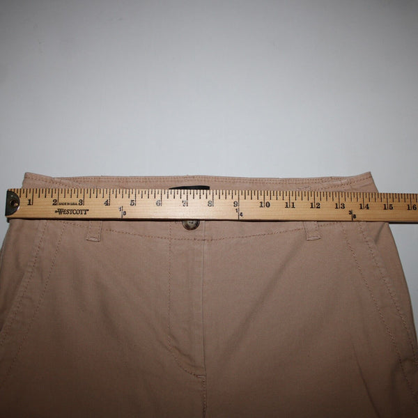 Talbots NEW $90 Sz 2 x 26 Tan Pockets Cotton Spandex Capri Pant