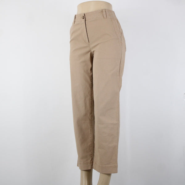 Talbots NEW $90 Sz 2 x 26 Tan Pockets Cotton Spandex Capri Pant
