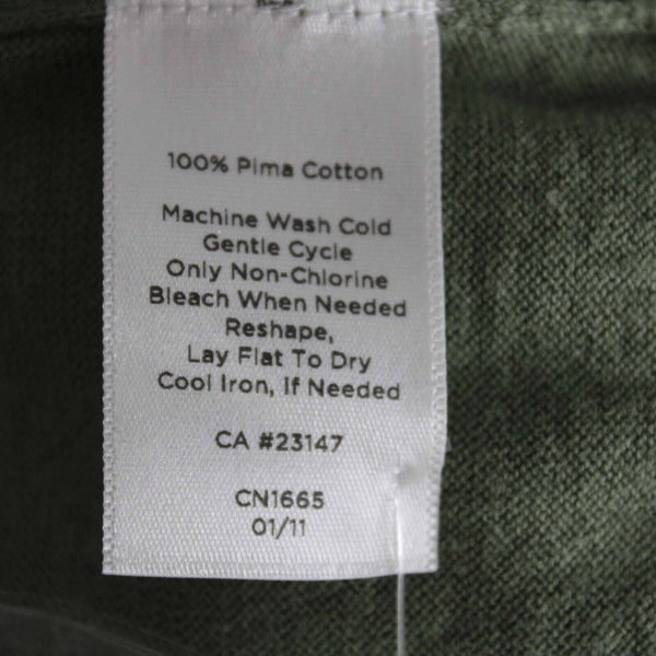 Talbots Petite Sz 1XP Green V Neck Ruffles 100% Pima Cotton Cardigan Sweater