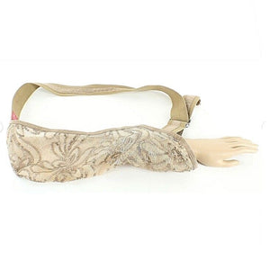 Not Blue Designs Tan Embroidered Sequin on Mesh Adjustable Strap Sling